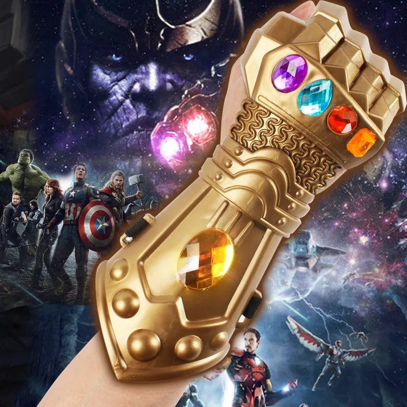 Infinity Gauntlet Cosplay Marvel Avengers 4 Thanos Mask Glove Action Figure Plastic Model Toy Brinquedo Halloween Gift