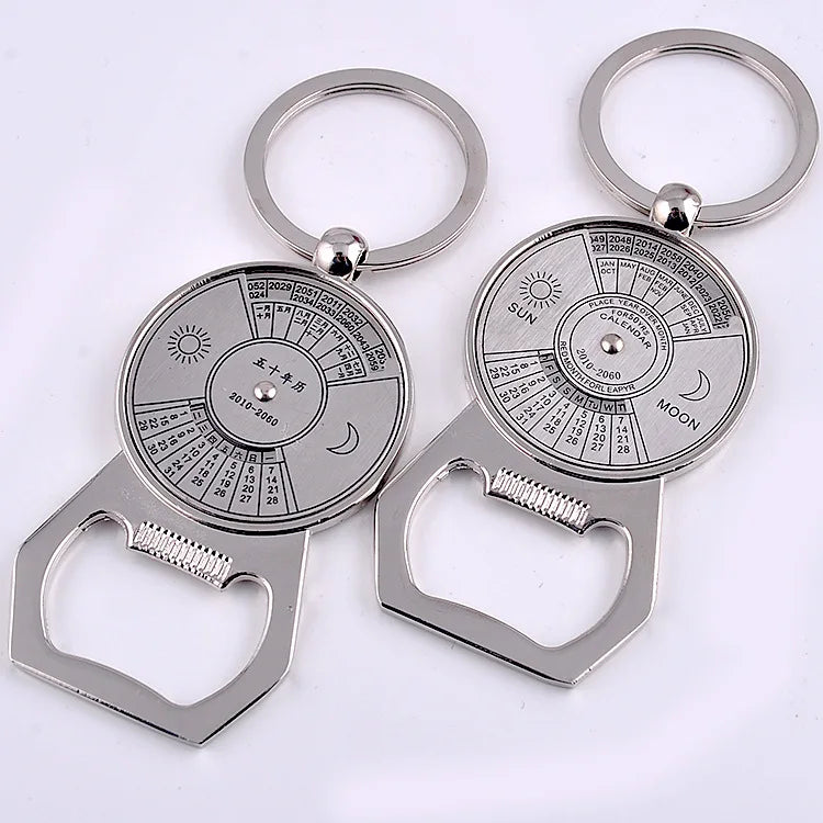 50 Years Super Perpetual Calendar Key Chain Bottle Opener Key Rings Astrology KeyChain Party Gift Key Holder Gift Jewelry