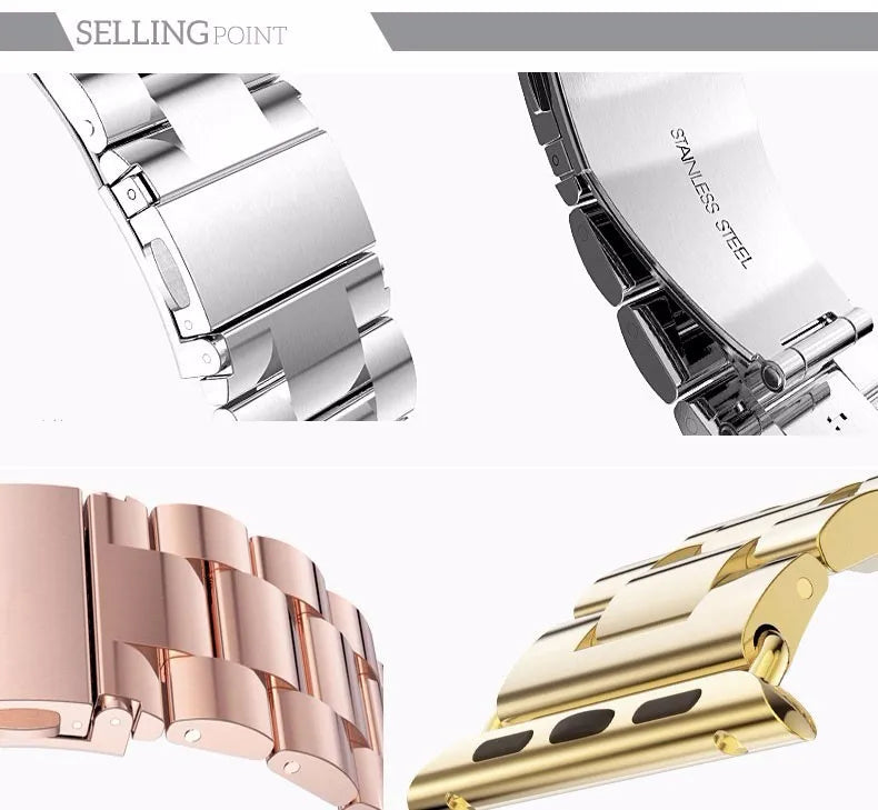 Stainless Steel Strap for Apple Watch Ultra 2 Band 49mm 40mm 44mm 42mm 41mm 45mm Bracelet IWatch Series 9 8 7 SE 6 5 4 WatchBand