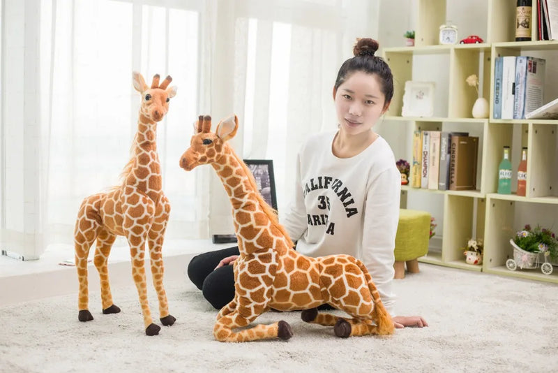 Huge Real Life Giraffe Plush Toys Cute Stuffed Animal Dolls Soft Simulation Giraffe Doll Birthday Gift Kids Toy Bedroom Decor