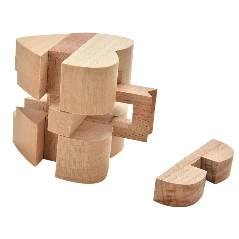 Educational Intelligence Game Luban Lock Valentine's Day Gift 3D Wooden Heart Shape Cube IQ Puzzle Brain Teaser Russia Ming Lock