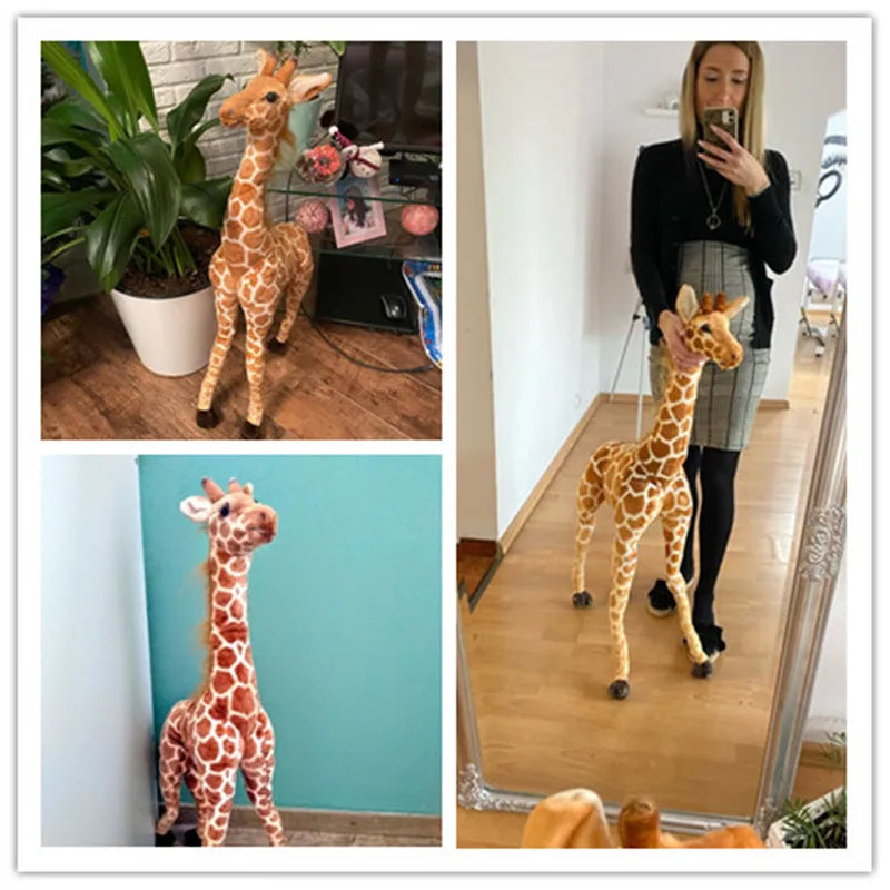 Huge Real Life Giraffe Plush Toys Cute Stuffed Animal Dolls Soft Simulation Giraffe Doll Birthday Gift Kids Toy Bedroom Decor