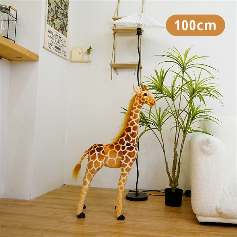 Huge Real Life Giraffe Plush Toys Cute Stuffed Animal Dolls Soft Simulation Giraffe Doll Birthday Gift Kids Toy Bedroom Decor