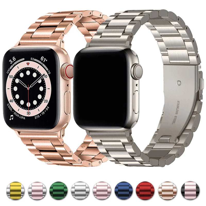 Stainless Steel Strap for Apple Watch Ultra 2 Band 49mm 40mm 44mm 42mm 41mm 45mm Bracelet IWatch Series 9 8 7 SE 6 5 4 WatchBand